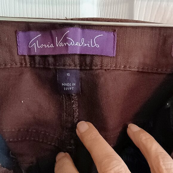 Gloria Vanderbilt Amanda Sz 10, Brown, Hi Rise Pants, NWOT, 5 Pockets, Denim - Picture 5 of 6